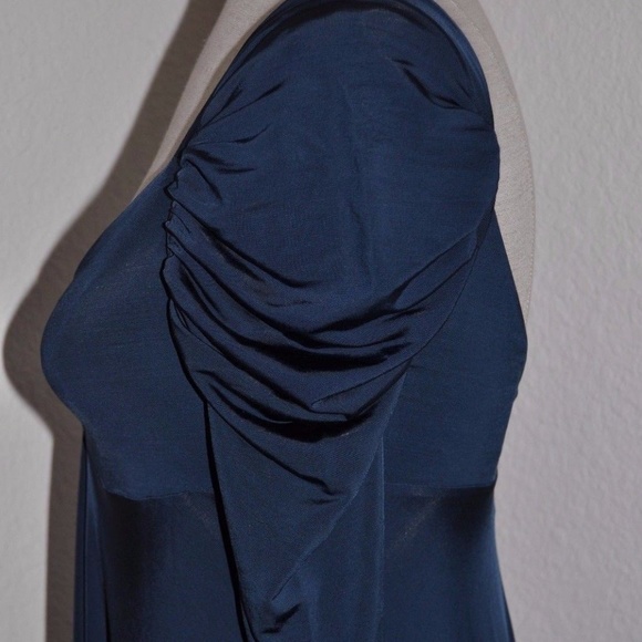 JUST CAVALLI Teal Blue Matte Jersey Dress sz 42/6 - Picture 5 of 10